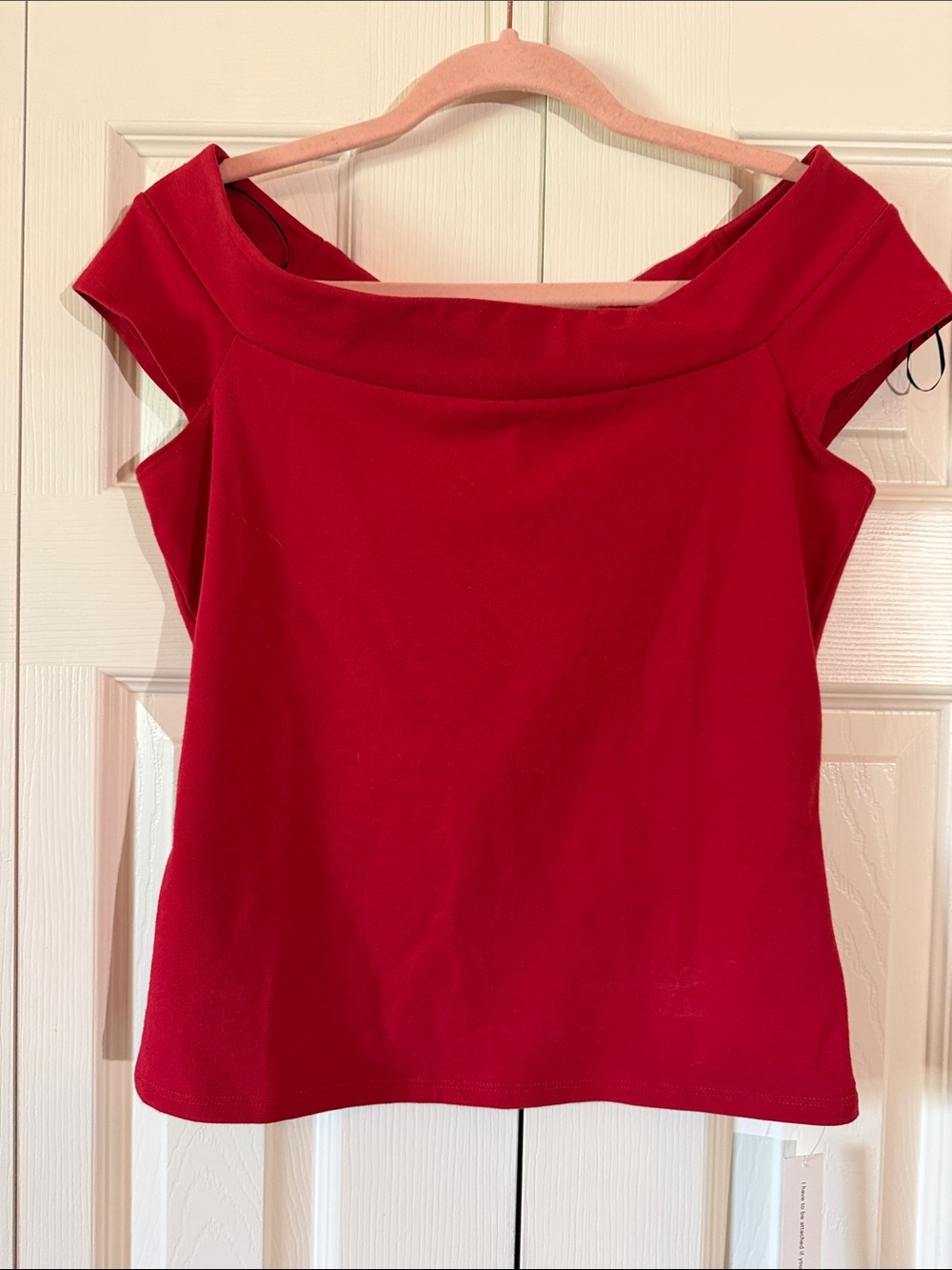 Reformation Red Off-Shoulder Crop Top